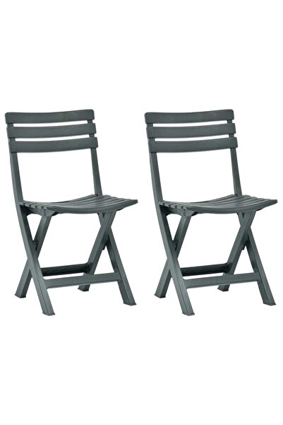Concept Scaune de grădină pliabile, 2 buc., verde, plastic