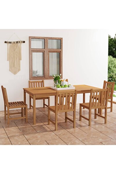 Concept Σετ επίπλων κήπου, 7 τεμάχια, από μασίφ ξύλο τικ