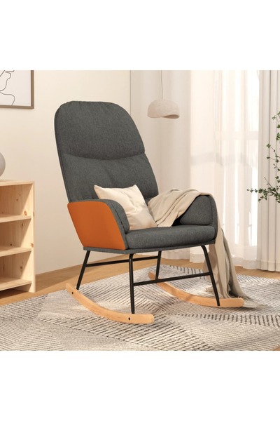 Concept Κουνιστή πολυθρόνα, σκούρο γκρι, ύφασμα