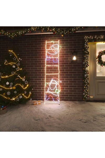 Concept Figurină cu Moș Crăciun pe scară, pliabilă, 552 LED-uri