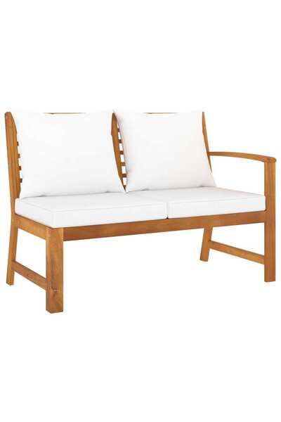 Concept Παγκάκι κήπου, μαξιλάρια κρεμ χρώματος, 114,5 cm, μασίφ ξύλο ακακίας