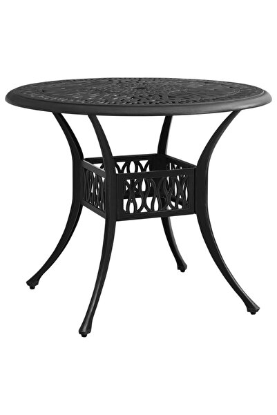 Concept Masă de grădină, negru, 90x90x74 cm, aluminiu turnat