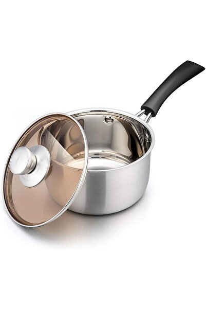 Arabest Stainless Saucepans, with Lid and Heatproof Long Handle, for Kitchen ...