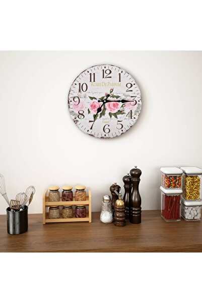 Concept Ceas de perete vintage, 30 cm, floare