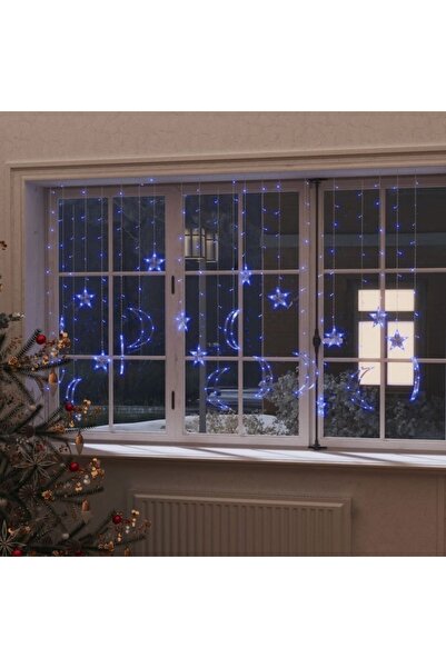 Concept Lumini lună și stele, 345 LED-uri, albastru, cu telecomandă