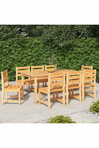 Concept Σετ επίπλων κήπου, 9 τεμάχια, από μασίφ ξύλο τικ