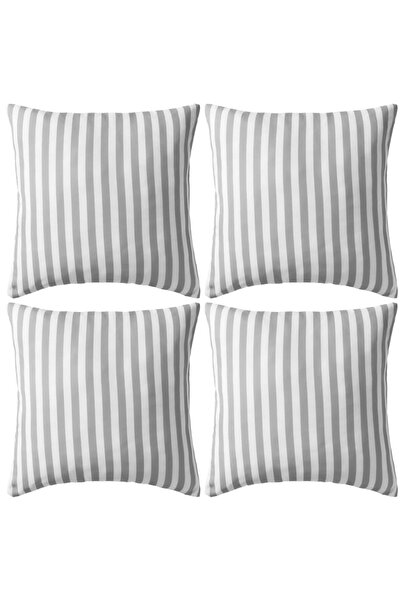 Concept Perne de exterior, 4 buc, imprimeu dungi, 45x45 cm, gri