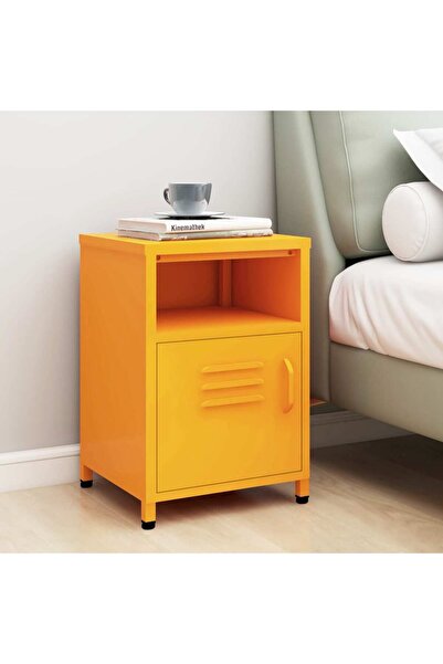 Concept Noptieră, galben muștar, 35x35x51 cm oțel