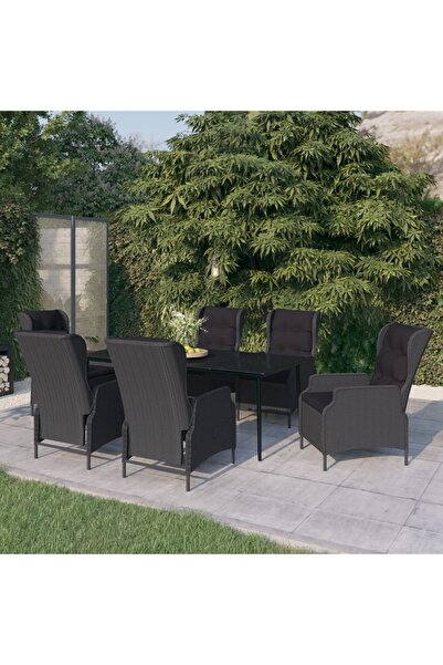 Concept Set mobilier de grădină, 7 piese, gri închis
