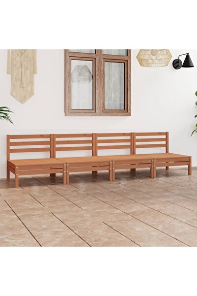 Concept Σετ επίπλων κήπου, 4 τεμάχια, μελί καφέ, μασίφ ξύλο πεύκου