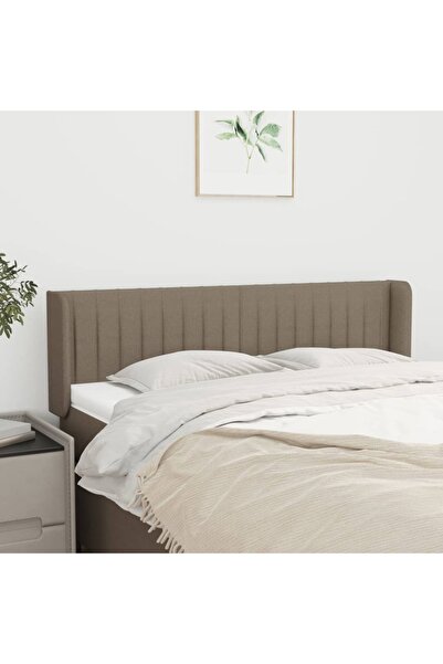 Concept Tăblie de pat cu aripioare gri taupe 147x16x78/88 cm textil