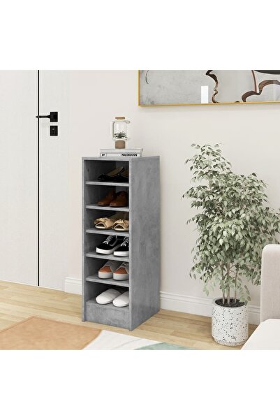 Concept Ράφι παπουτσιών, γκρι σκυροδέματος, 31,5x35x90 εκ., μοριοσανίδα