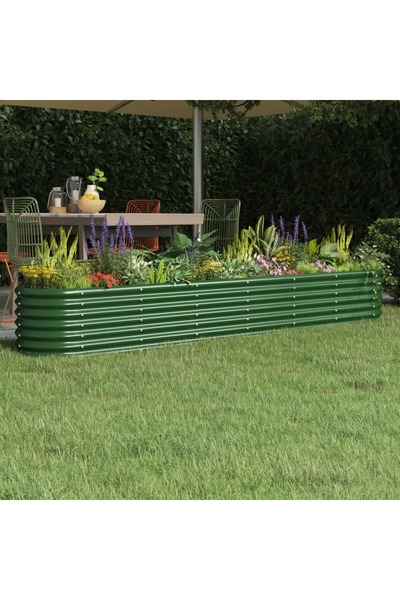 Concept Πράσινη γλάστρα κήπου 260x40x36 cm ηλεκτροστατικά βαμμένη από χάλυβα