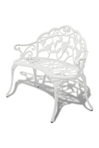 Concept Παγκάκι κήπου, λευκό, 100 cm, χυτό αλουμίνιο