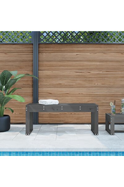 Concept Παγκάκι κήπου, γκρι, 110x38x45 εκ., μασίφ ξύλο πεύκου