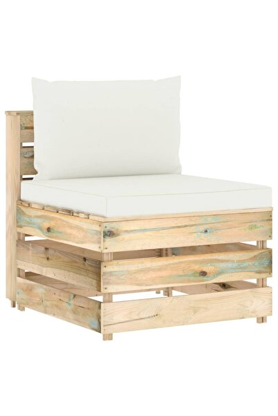 Concept Canapea de mijloc modulară cu perne, lemn verde tratat