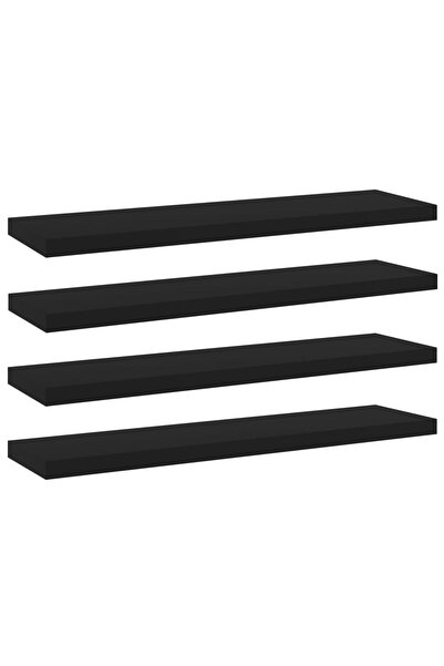 Concept Plăci bibliotecă, 4 buc., negru, 40 x 10 x 1,5 cm, PAL