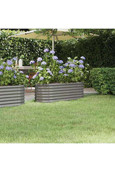 Concept Jardinieră grădină gri 114x40x36 cm oțel vopsit electrostatic