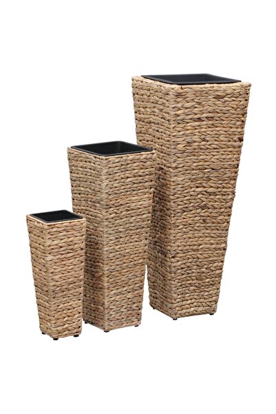 Concept Υπερυψωμένα παρτέρια κήπου, 3 τεμ., καφέ, υάκινθος νερού