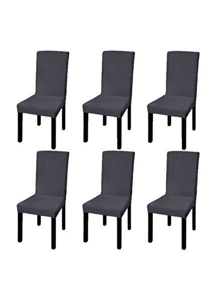 Concept Huse de scaun elastice drepte, 6 buc., antracit