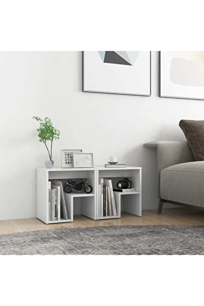 Concept Noptiere, 2 buc., alb, 40x30x40 cm, PAL