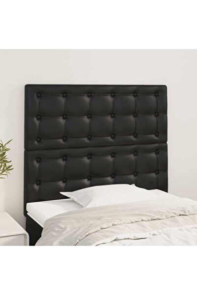 Concept Tăblii de pat, 2 buc, negru, 90x5x78/88 cm, piele ecologică