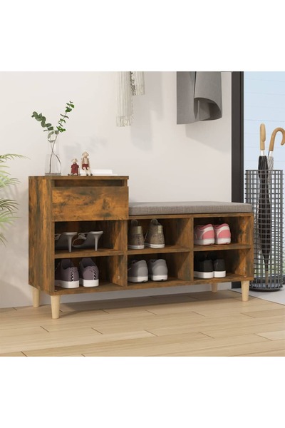 Concept Ράφι παπουτσιών, καπνιστή δρυς, 102x36x60 εκ., επεξεργασμένο ξύλο