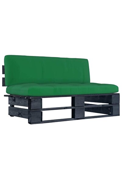 Concept Καναπές κήπου από παλέτες, μαύρο, επεξεργασμένο ξύλο πεύκου