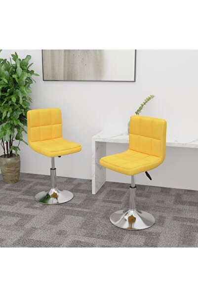 Concept Περιστρεφόμενες καρέκλες κουζίνας, 2 τεμ., κίτρινες, υφασμάτινες