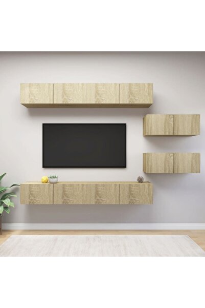 Concept Σετ ντουλαπιών τηλεόρασης, 6 τεμάχια, δρυς sonoma, μοριοσανίδα