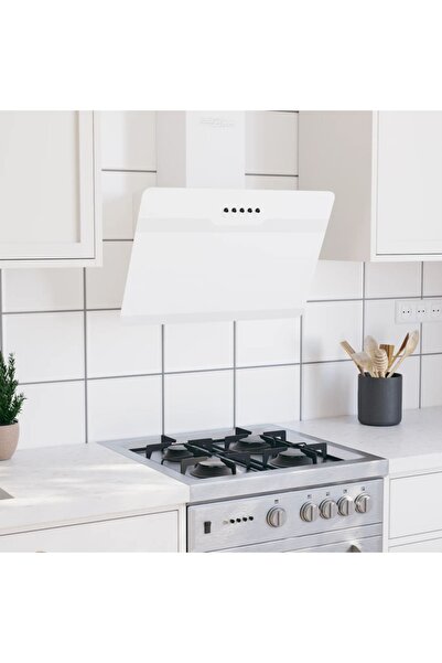 Concept Επιτοίχιος απορροφητήρας, λευκός, 60 cm, χάλυβας και σκληρυμένο γυαλί