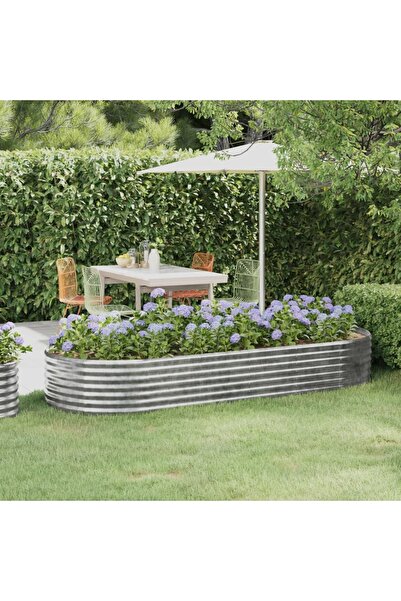 Concept Jardinieră argintiu 249x100x36 cm oțel vopsit electrostatic