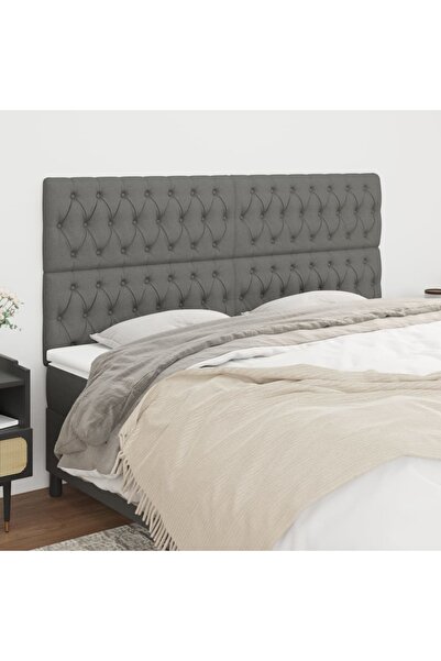 Concept Tăblii de pat, 4 buc, gri închis, 90x7x78/88 cm, textil