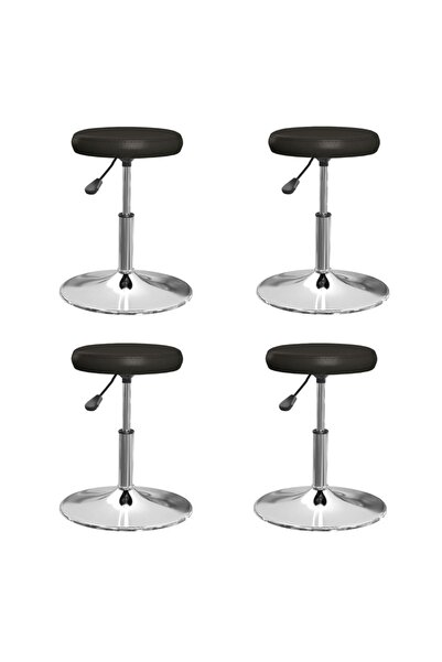 Concept Καρέκλες κουζίνας, 4 τεμ., μαύρες, οικολογικό Δερμάτινο