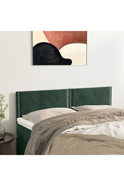 Concept Κομοδίνα, 2 τεμ., σκούρο πράσινο, 72x5x78/88 cm, Βελούδο