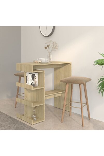 Concept Τραπέζι μπαρ με ράφι αποθήκευσης sonoma δρυς 100x50x101,5 εκ. μοριοσα...