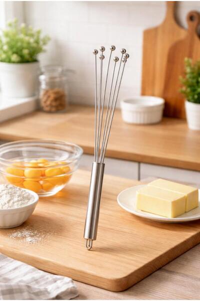 Senz Sen Yeni Nesil Paslanmaz Çelik Metal Boncuk Top Uçlu Çırpıcı Yumurta Çır...