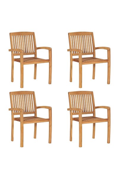 Concept Στοιβαζόμενες καρέκλες κήπου, 4 τεμάχια, μασίφ ξύλο τικ