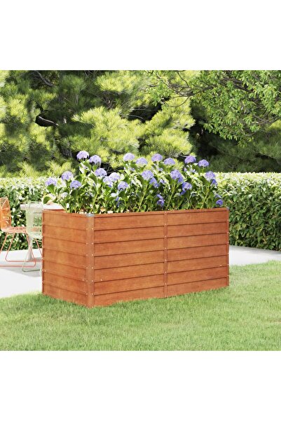 Concept Γλάστρα κήπου, γκρι, 160x80x77 cm, ατσάλι Corten