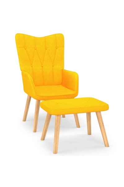 Concept Πολυθρόνα χαλάρωσης με σκαμπό, μουσταρδί, ύφασμα