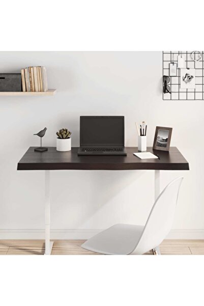 Concept Blat masă, 100x40x4 cm, gri, lemn stejar tratat contur organic