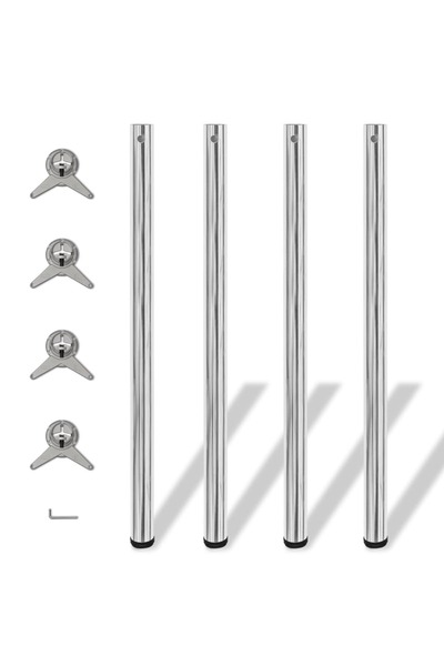 Concept Πόδια τραπεζιού ρυθμιζόμενα καθ' ύψος, χρωμιωμένα, 1100 mm, 4 τεμ.