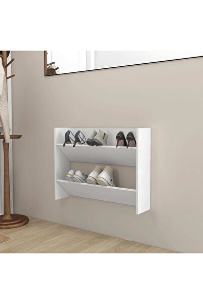 Concept Επιτοίχια παπουτσοθήκη, λευκή, 80x18x60 cm, μοριοσανίδα