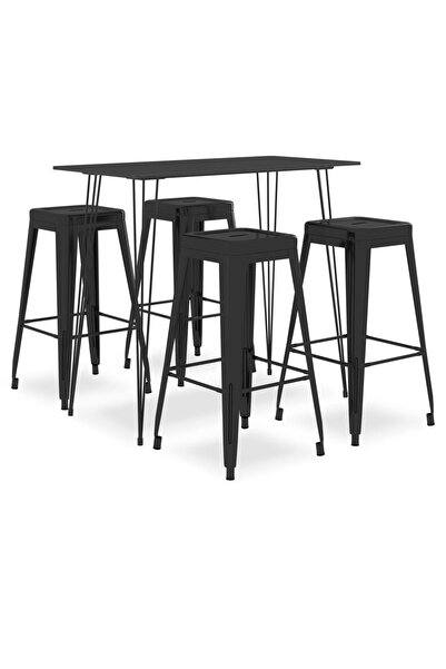 Concept Σετ επίπλων μπαρ, 5 τεμάχια, μαύρο
