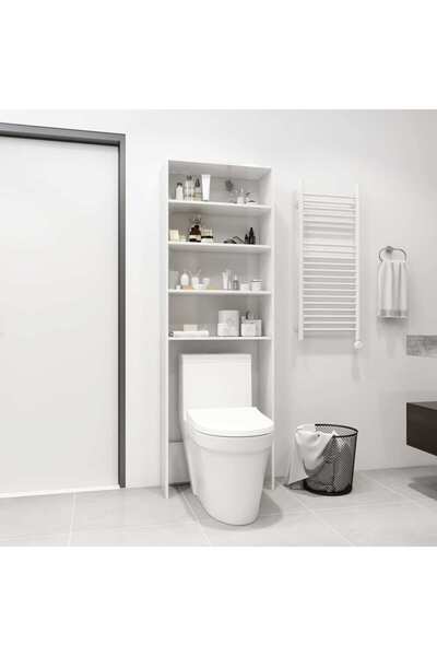 Concept Шкаф за пералня, бял гланц, 64x24x190 см