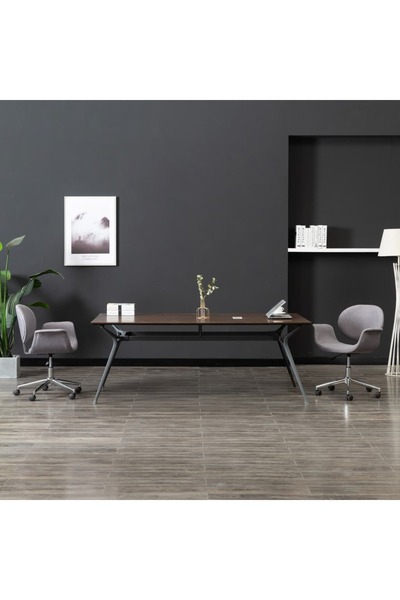 Concept Scaun de sufragerie pivotant, gri, material textil