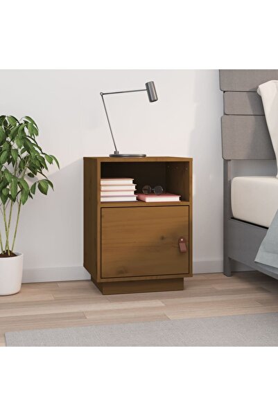 Concept Noptieră, maro miere, 40x34x55 cm, lemn masiv de pin