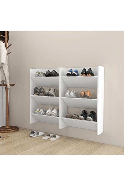 Concept Επιτοίχια παπουτσοθήκη, 2 τεμ., λευκή, 60x18x90 cm, μοριοσανίδα