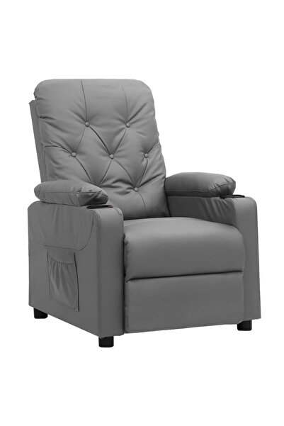 Concept Ανακλινόμενη πολυθρόνα, γκρι, οικολογικό Δερμάτινο