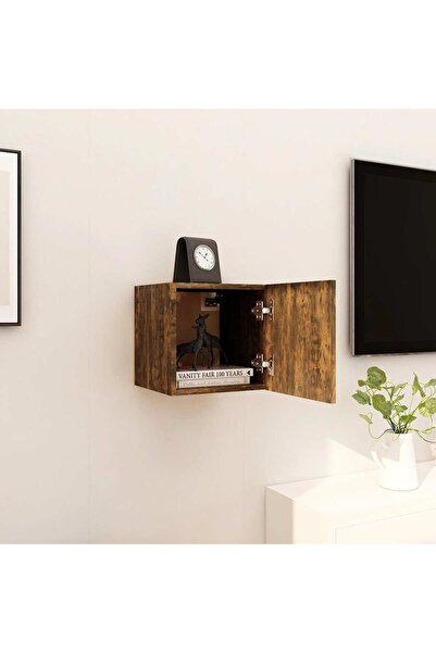 Concept Comodă TV cu montaj pe perete, stejar fumuriu, 30,5x30x30 cm